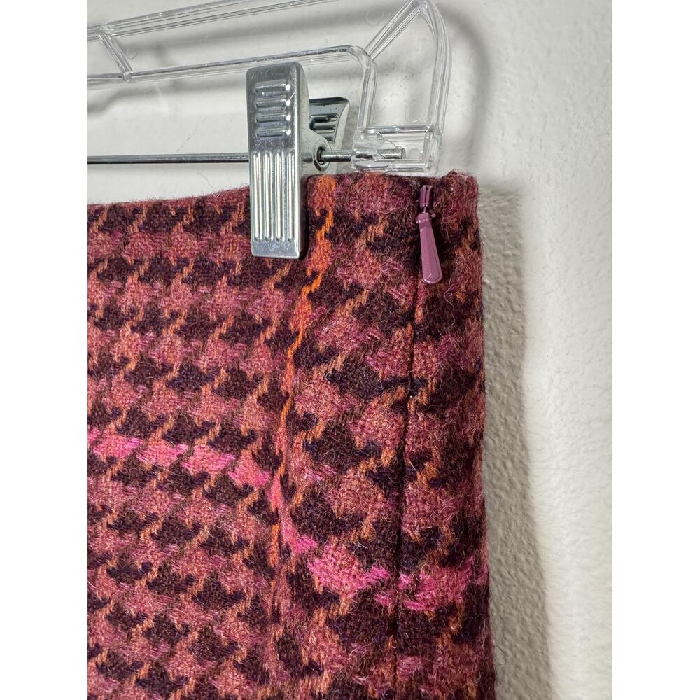 Wool Tweed Plaid Skirt Womens 4 Multicolor Academia Pure Collection